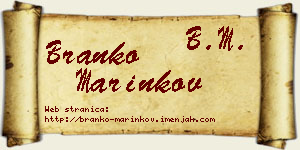 Branko Marinkov vizit kartica